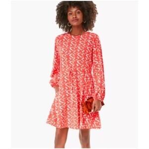 Tuckernuck Pomander Place Red Chain Colette Long Sleeve Mini Dress Size Large